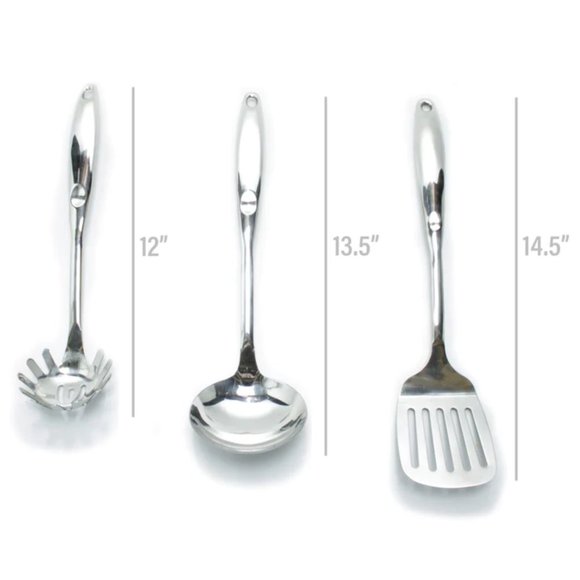 7 Piece Chrome Silver Kitchen Utensil Set - Picture 3 of 6
